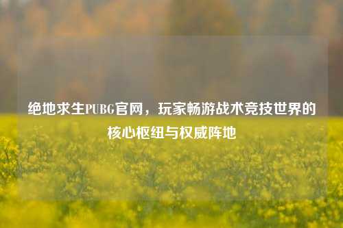 绝地求生PUBG官网，玩家畅游战术竞技世界的核心枢纽与权威阵地