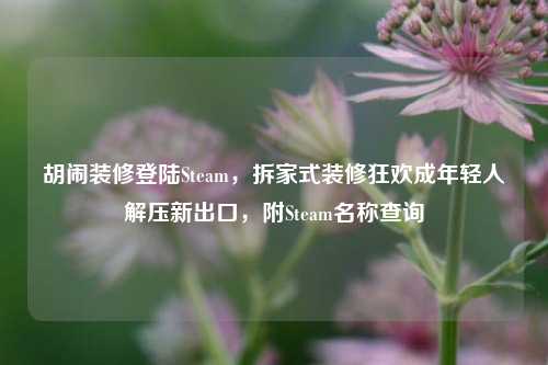 胡闹装修登陆Steam,拆家式装修狂欢成年轻人解压新出口,附Steam名称查询