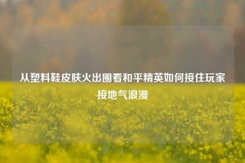 从塑料鞋皮肤火出圈看和平精英如何接住玩家接地气浪漫