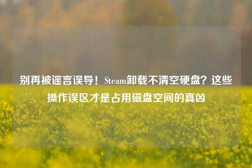 别再被谣言误导!Steam卸载不清空硬盘?这些操作误区才是占用磁盘空间的真凶