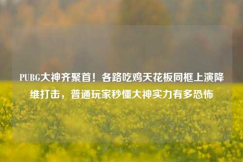 PUBG大神齐聚首！各路吃鸡天花板同框上演降维打击，普通玩家秒懂大神实力有多恐怖