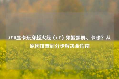 AMD显卡玩穿越火线（CF）频繁黑屏、卡顿？从原因排查到分步解决全指南