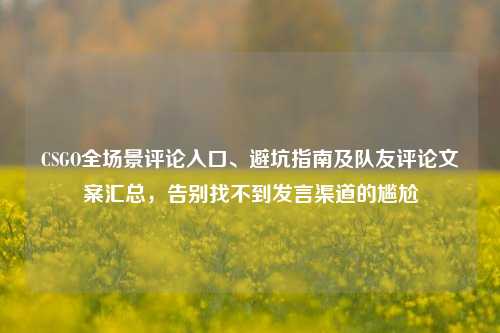 CSGO全场景评论入口、避坑指南及队友评论文案汇总,告别找不到发言渠道的尴尬