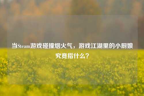 当Steam游戏碰撞烟火气,游戏江湖里的小厨娘究竟指什么?