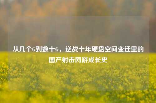 从几个G到数十G，逆战十年硬盘空间变迁里的国产射击网游成长史