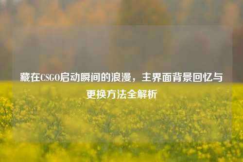 藏在CSGO启动瞬间的浪漫，主界面背景回忆与更换方法全解析