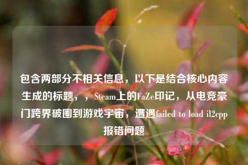 包含两部分不相关信息，以下是结合核心内容生成的标题，，Steam上的FaZe印记，从电竞豪门跨界破圈到游戏宇宙，遭遇failed to load il2cpp报错问题
