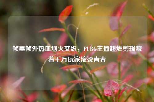 帧里帧外热血烟火交织,PUBG主播超燃剪辑藏着千万玩家滚烫青春