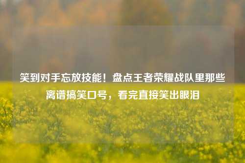 笑到对手忘放技能！盘点王者荣耀战队里那些离谱搞笑口号，看完直接笑出眼泪