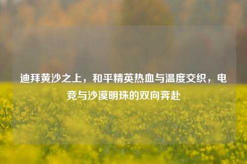 迪拜黄沙之上，和平精英热血与温度交织，电竞与沙漠明珠的双向奔赴