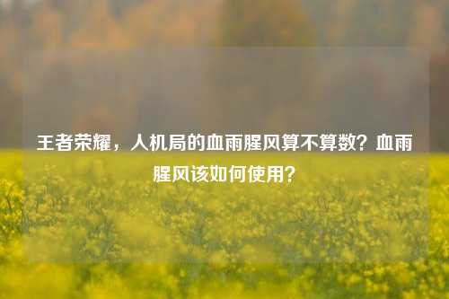 王者荣耀，人机局的血雨腥风算不算数？血雨腥风该如何使用？