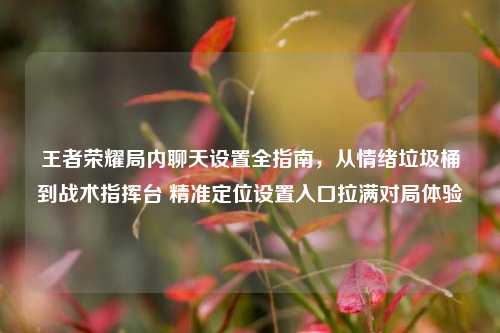 王者荣耀局内聊天设置全指南，从情绪垃圾桶到战术指挥台 精准定位设置入口拉满对局体验