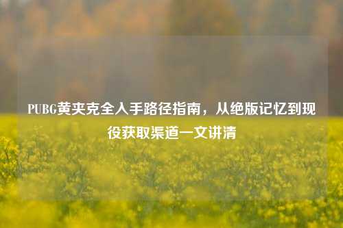 PUBG黄夹克全入手路径指南,从绝版记忆到现役获取渠道一文讲清