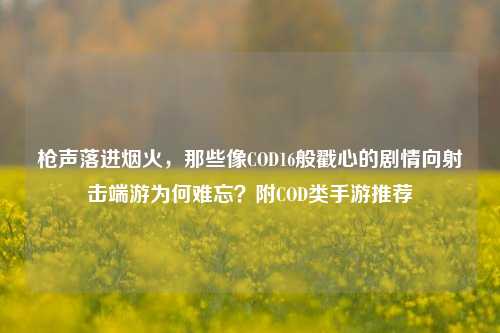 枪声落进烟火，那些像COD16般戳心的剧情向射击端游为何难忘？附COD类手游推荐