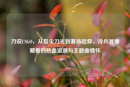 刀说CSGO，从指尖刀光到赛场信仰，冷兵器里藏着的热血浪漫与主题曲情怀