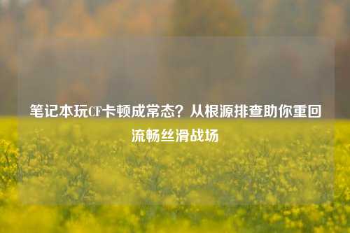 笔记本玩CF卡顿成常态？从根源排查助你重回流畅丝滑战场