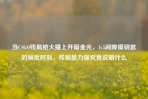 当CSGO残局枪火撞上开箱金光,1v5间隙摸钥匙的疯批时刻,残局能力强究竟说明什么