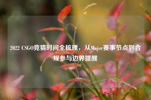 2022 CSGO竞猜时间全梳理，从Major赛事节点到合规参与边界提醒