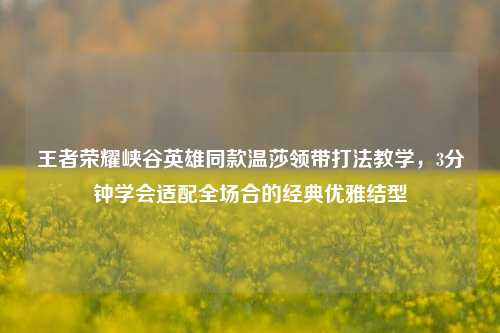 王者荣耀峡谷英雄同款温莎领带打法教学，3分钟学会适配全场合的经典优雅结型