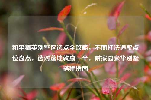 和平精英别墅区选点全攻略，不同打法适配点位盘点，选对落地就赢一半，附家园豪华别墅搭建指南
