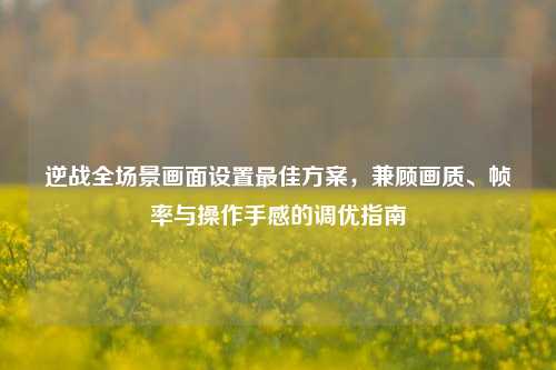 逆战全场景画面设置最佳方案，兼顾画质、帧率与操作手感的调优指南