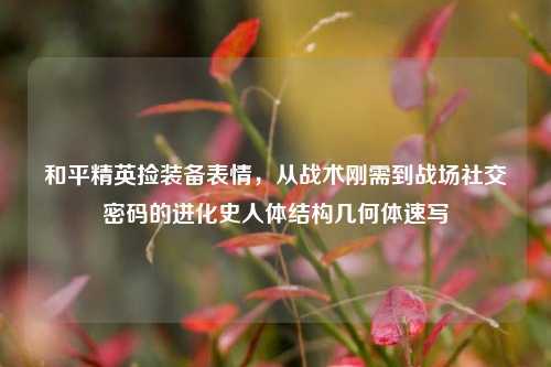 和平精英捡装备表情,从战术刚需到战场社交密码的进化史人体结构几何体速写