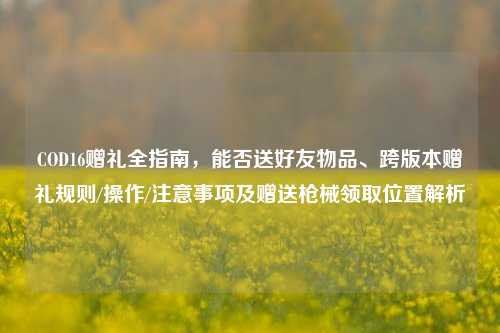 COD16赠礼全指南，能否送好友物品、跨版本赠礼规则/操作/注意事项及赠送枪械领取位置解析