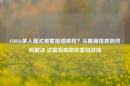 COD16多人模式频繁报错掉线？从根源排查到终极解决 这篇指南助你重回战场