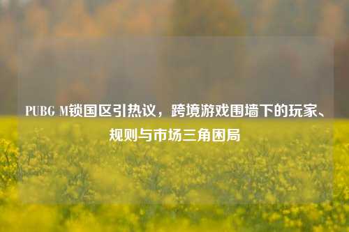 PUBG M锁国区引热议,跨境游戏围墙下的玩家、规则与市场三角困局