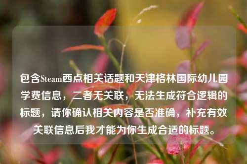 包含Steam西点相关话题和天津格林国际幼儿园学费信息,二者无关联,无法生成符合逻辑的标题,请你确认相关内容是否准确,补充有效关联信息后我才能为你生成合适的标题。