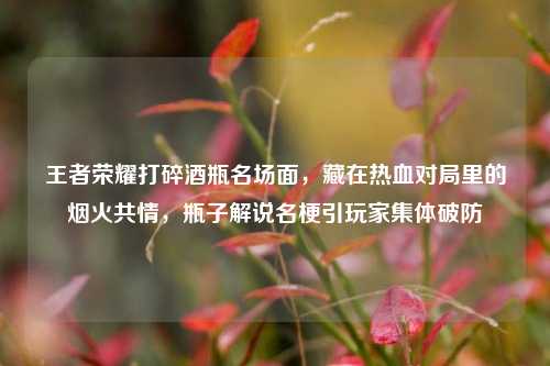 王者荣耀打碎酒瓶名场面，藏在热血对局里的烟火共情，瓶子解说名梗引玩家集体破防