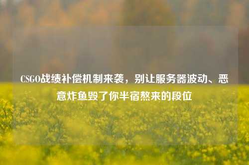 CSGO战绩补偿机制来袭,别让服务器波动、恶意炸鱼毁了你半宿熬来的段位