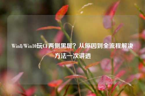 Win8/Win10玩CF两侧黑屏?从原因到全流程解决方法一次讲透