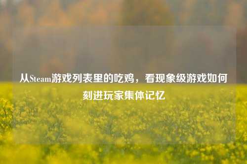 从Steam游戏列表里的吃鸡，看现象级游戏如何刻进玩家集体记忆