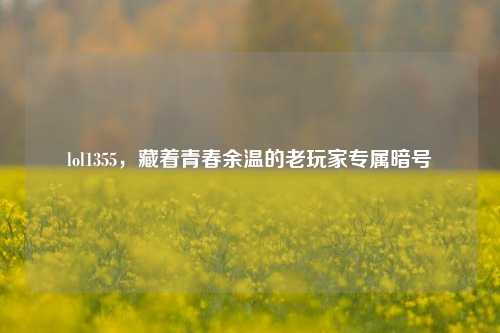 lol1355，藏着青春余温的老玩家专属暗号