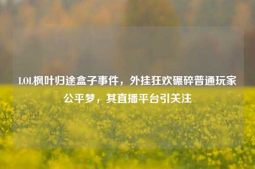 LOL枫叶归途盒子事件，外挂狂欢碾碎普通玩家公平梦，其直播平台引关注