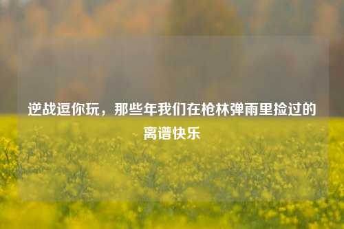 逆战逗你玩，那些年我们在枪林弹雨里捡过的离谱快乐