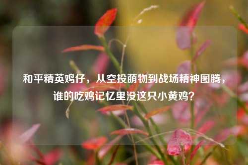 和平精英鸡仔，从空投萌物到战场精神图腾，谁的吃鸡记忆里没这只小黄鸡？
