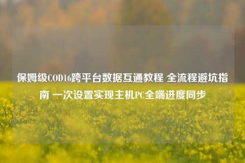 保姆级COD16跨平台数据互通教程 全流程避坑指南 一次设置实现主机PC全端进度同步