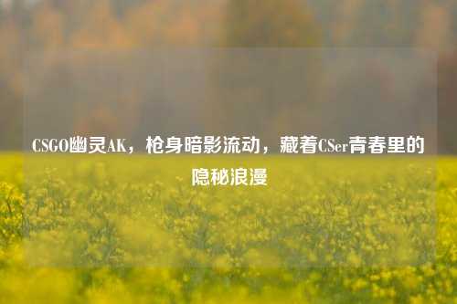 CSGO幽灵AK，枪身暗影流动，藏着CSer青春里的隐秘浪漫