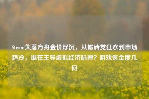 Steam失落方舟金价浮沉，从搬砖党狂欢到市场趋冷，谁在主导虚拟经济脉搏？游戏氪金度几何