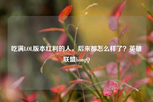 吃满LOL版本红利的人，后来都怎么样了？英雄联盟hongQ