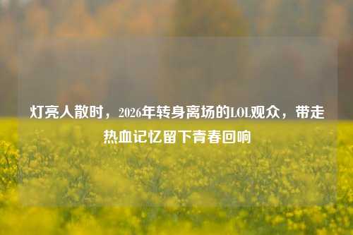 灯亮人散时，2026年转身离场的LOL观众，带走热血记忆留下青春回响