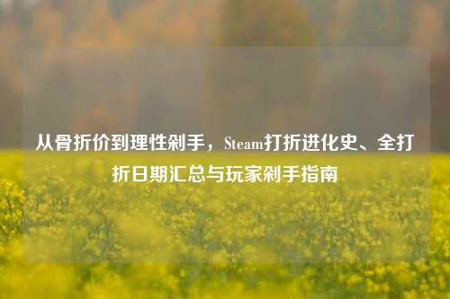 从骨折价到理性剁手，Steam打折进化史、全打折日期汇总与玩家剁手指南