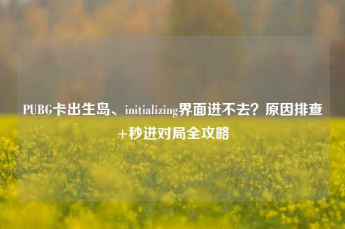 PUBG卡出生岛、initializing界面进不去？原因排查+秒进对局全攻略