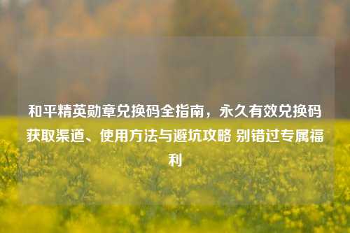 和平精英勋章兑换码全指南，永久有效兑换码获取渠道、使用方法与避坑攻略 别错过专属福利