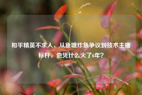 和平精英不求人，从鱼塘炸鱼争议到技术主播标杆，他凭什么火了6年？