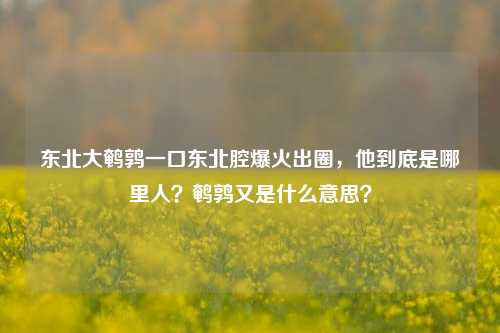 东北大鹌鹑一口东北腔爆火出圈，他到底是哪里人？鹌鹑又是什么意思？