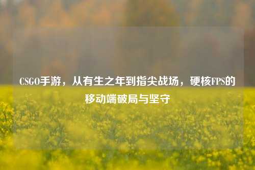 CSGO手游，从有生之年到指尖战场，硬核FPS的移动端破局与坚守