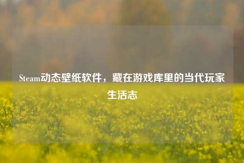 Steam动态壁纸软件，藏在游戏库里的当代玩家生活志